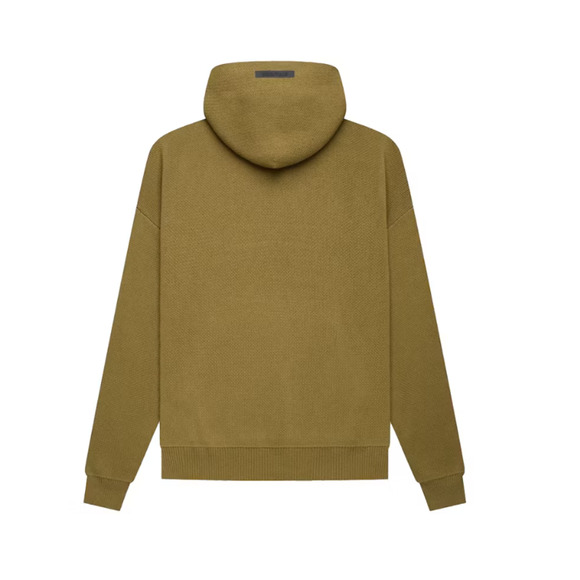 (XS) NWT $250 Fear of God Essentials Knit Pullover Hoodie in Amber - Picture 2 of 6